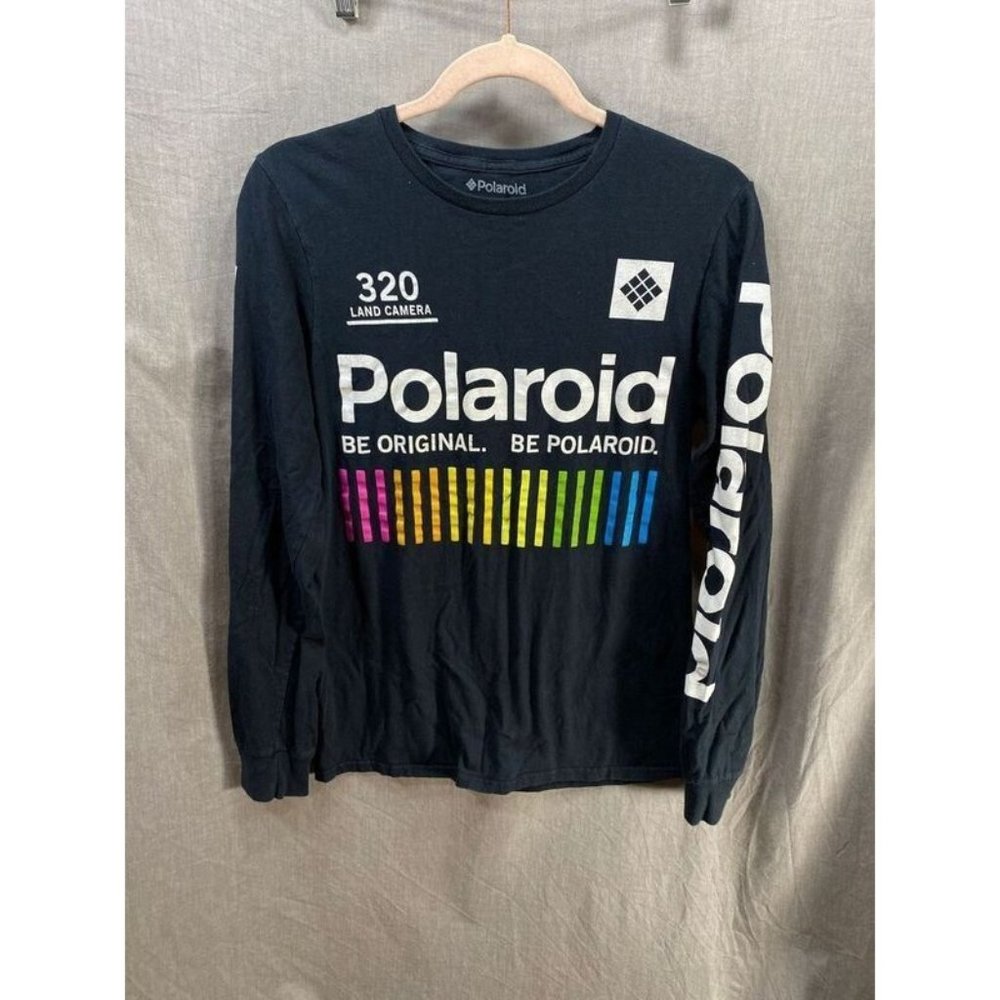 Polaroid Shirt Women Small‎ Black Long Sleeve Pullover Ladies.